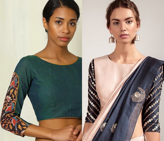 3 4 Sleeve Saree Blouse Designs