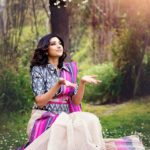 Cotton-saree-with-ikat-blouse