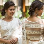 plain-saree-with-lace-blouse