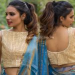 plain-saree-with-mirror-work-blouses
