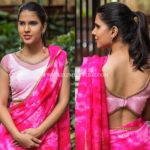 plain-saree-with-stone-work-blouse