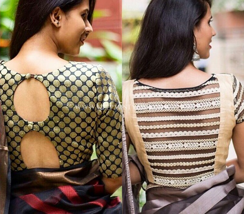 back open saree jacket designs