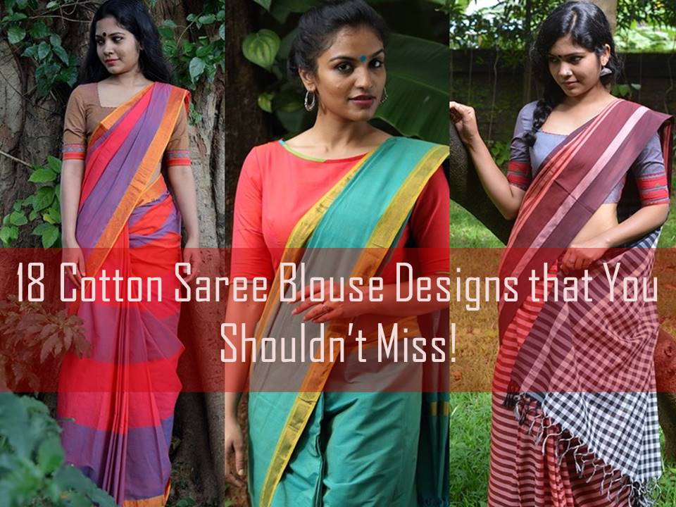 18 Cotton Saree Blouse Designs For A Stylish Look Keep Me Stylish