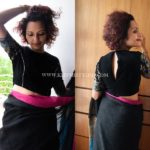 black-saree-with-kalamkari-blouse