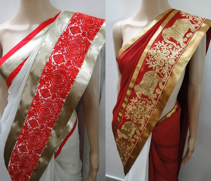 how to make designer saree from old saree