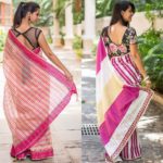 1-Pink-saree-with-black-blouse