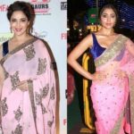 2-pink-desinger-saree-with-velvette-blouse-designs