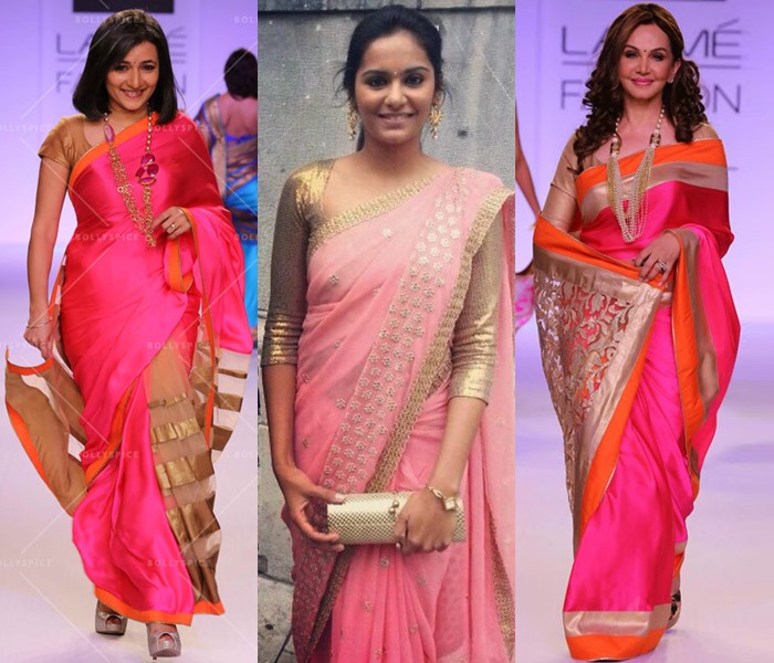 Pink Saree Blouse Designs