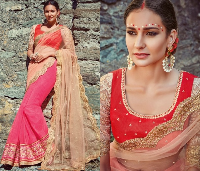 Latest Blouse Designs for Net Sarees
