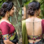 kalamkari-blouse-and-plain-sarees (24)