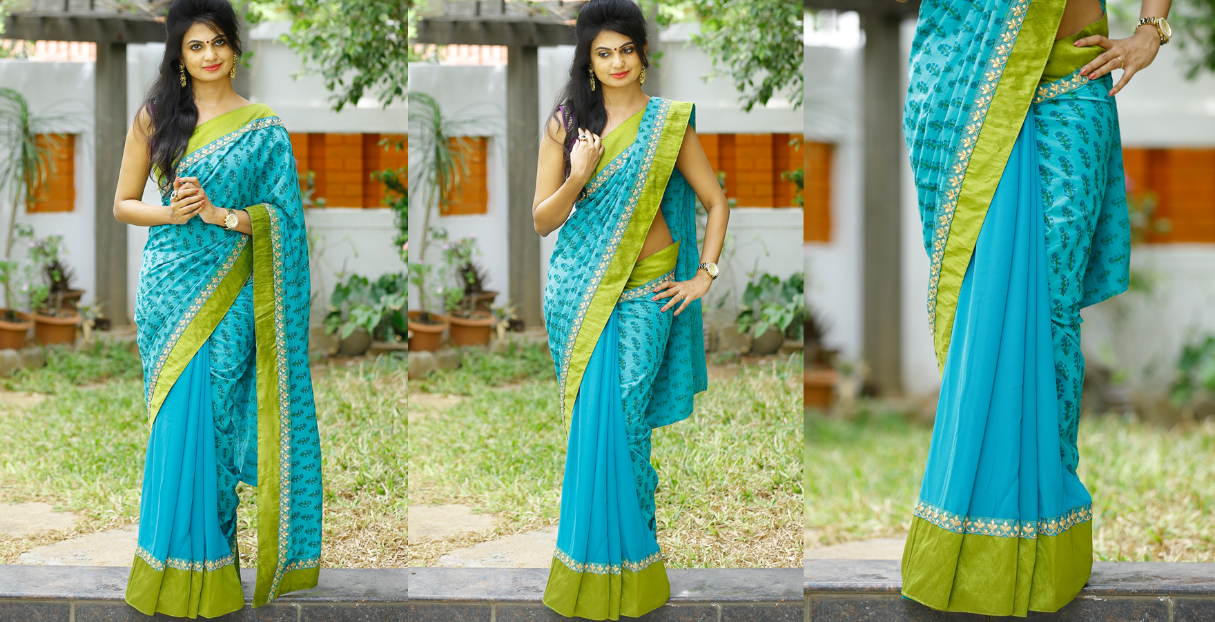 Two Color Combination Sarees