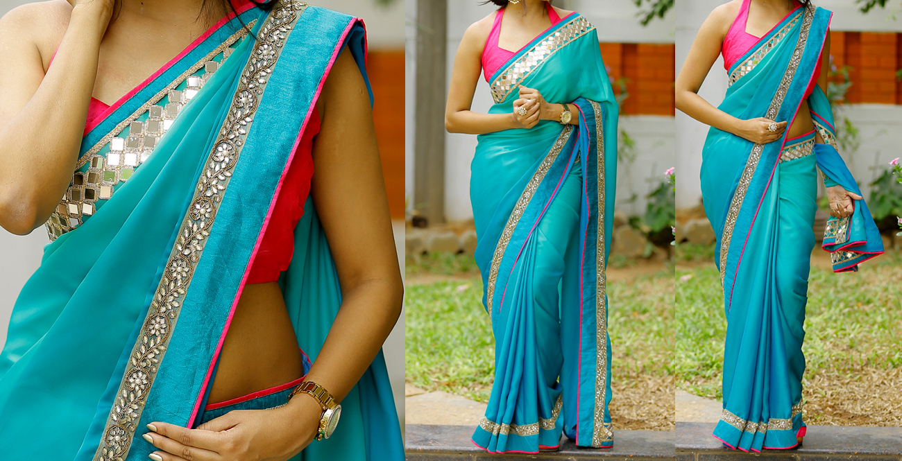 Two Color Combination Sarees