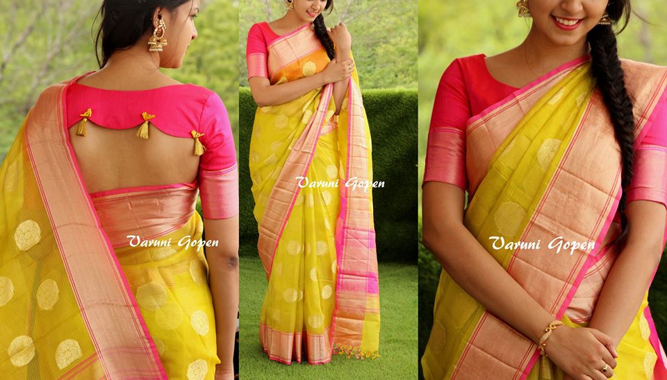 Traditional Silk Saree Blouse Designs Back Neck