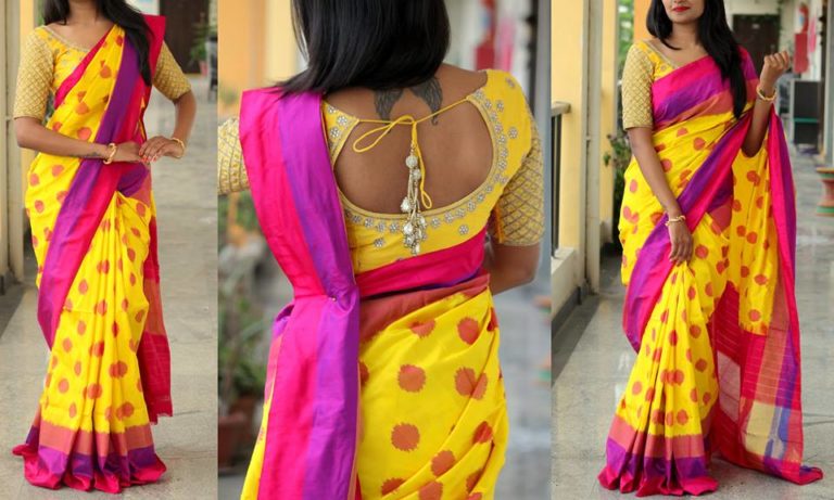 30+ Trendy Blouse Back Neck Designs For Silk Sarees • Keep Me Stylish