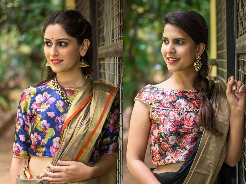 Glam up your Plain sarees with Floral blouses! | Fashionworldhub