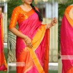 contrasting-blouses-for-pink-silk-sarees (4)