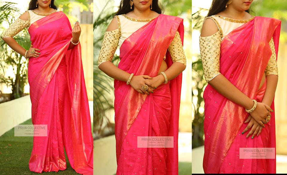 Buy Most Trending Pink Color Sequence Saree At Affordable Price – Joshindia