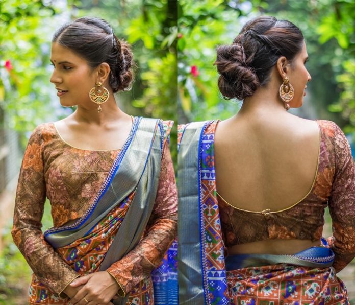 11 Pretty Full Sleeve Blouse Designs for Silk Sarees • Keep Me Stylish