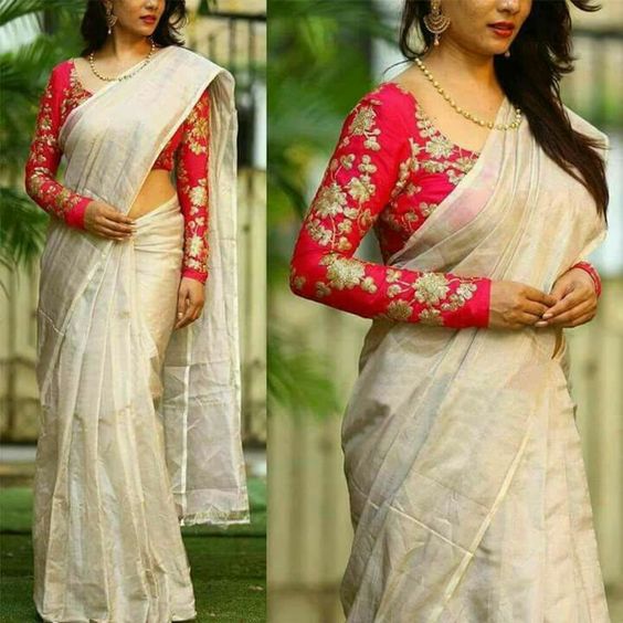 11 Pretty Full Sleeve Blouse Designs For Silk Sarees Keep Me Stylish