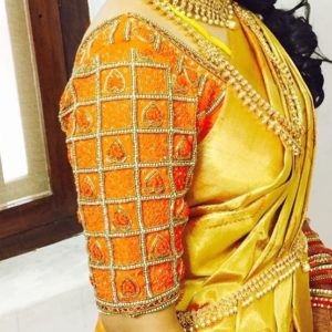 Find Pretty Orange Blouse Designs For Sarees Here • Keep Me Stylish