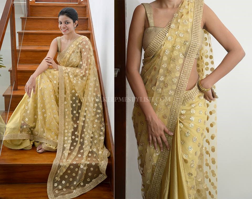 How To Wear Gold Blouse With Any Saree