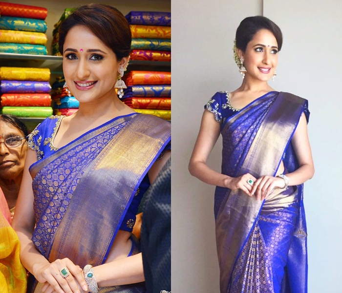 Matching Jewellery For Blue Saree