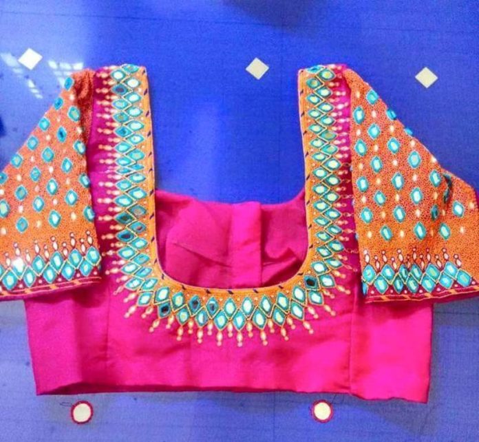 25+ Trendy Mirror Work Blouse Designs For Pattu Sarees • Keep Me Stylish