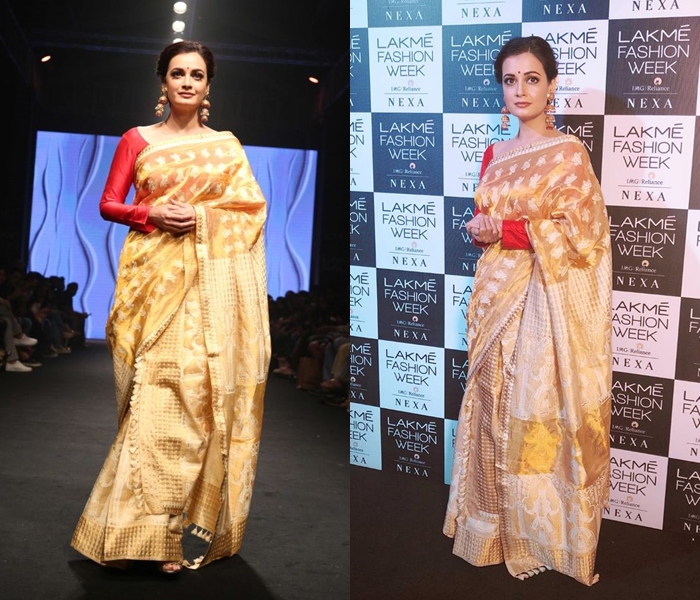 How To Wear Gold Silk Saree