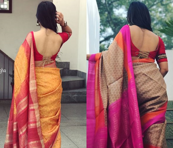 Backless saree blouse designs