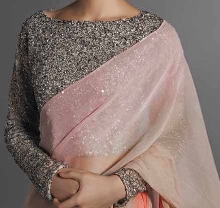 long sleeve saree blouse designs