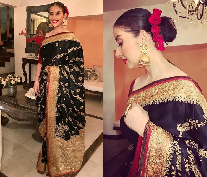 Celebrities hairstyle for sarees