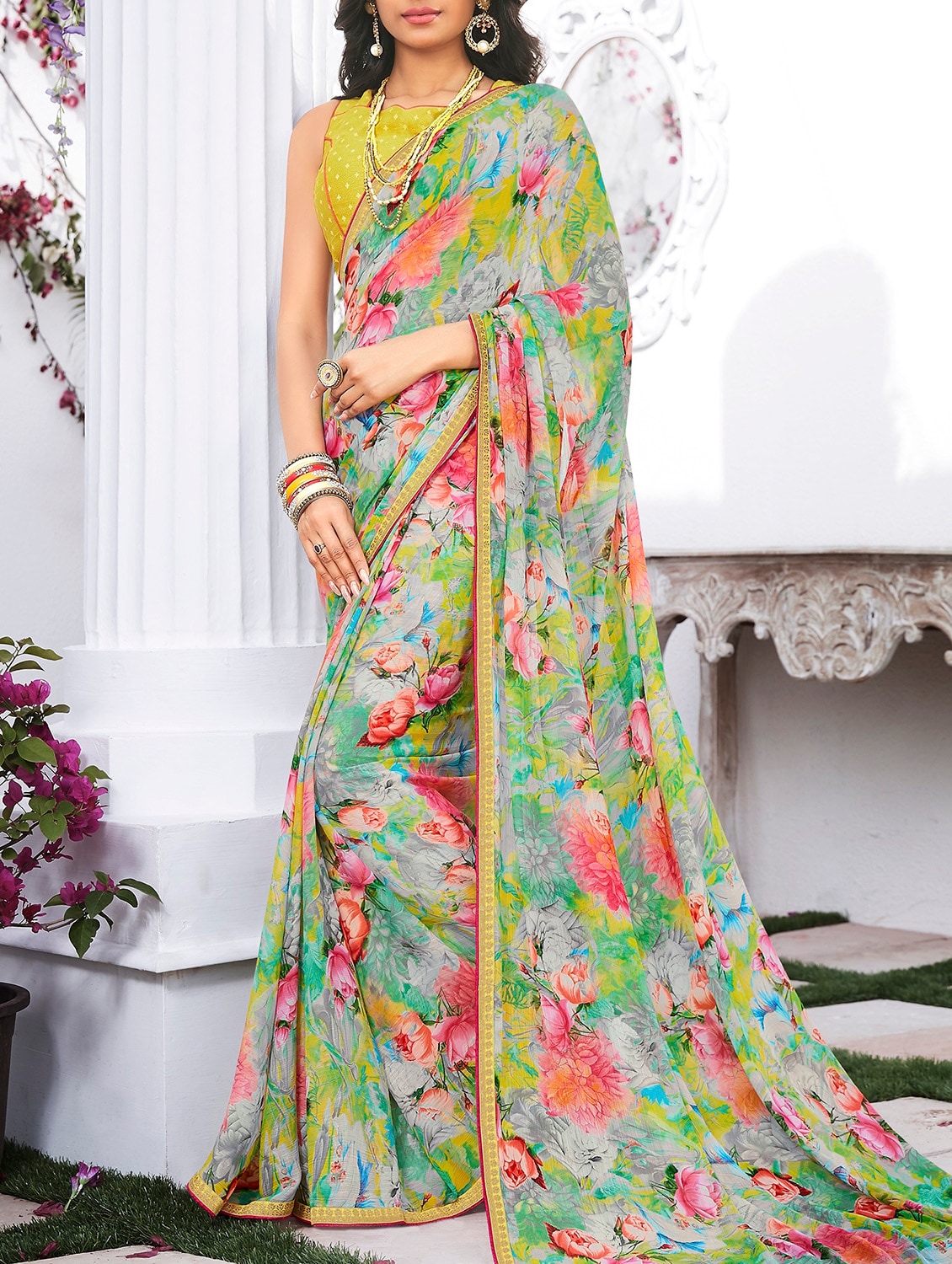 Buy online Printed Saree With Blouse With Blouse from ethnic wear for Women  by Leelavati for ₹499 at 50% off | 2023 Limeroad.com