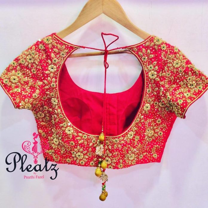 Gorgeous Heavy Work Silk Saree Blouses From Pleatz • Keep Me Stylish