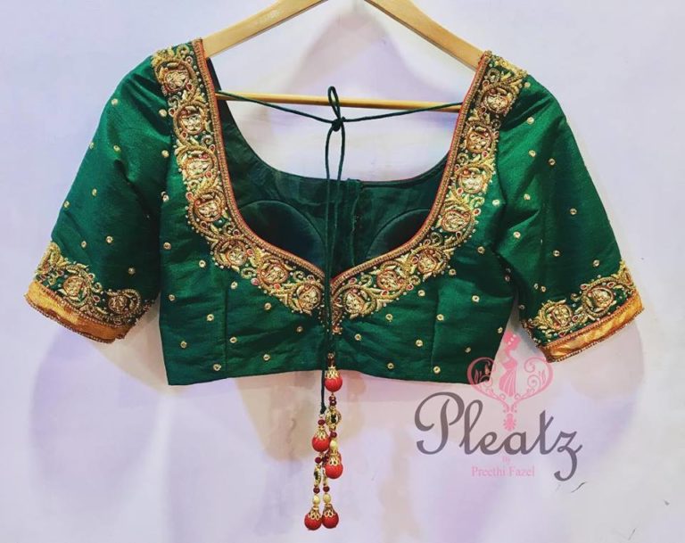 Gorgeous Heavy Work Silk Saree Blouses From Pleatz • Keep Me Stylish