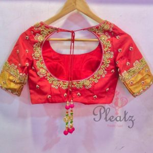 Gorgeous Heavy Work Silk Saree Blouses From Pleatz • Keep Me Stylish