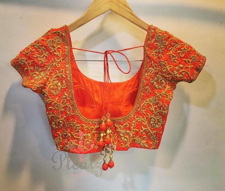 Gorgeous Heavy Work Silk Saree Blouses From Pleatz • Keep Me Stylish