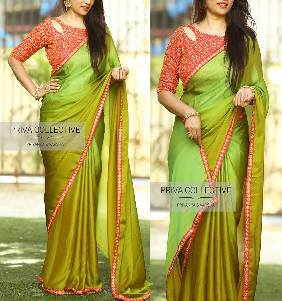 high neck blouse designs for silk sarees