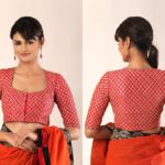 5-plain-sarees-with-elblow-sleeve-blouses