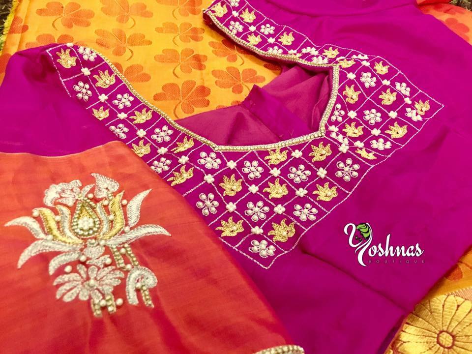 Creative work silk sarees 2018 yoshnas