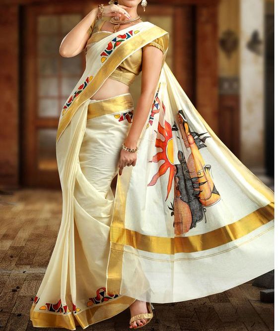 Kerala onam saree blouse neck designs