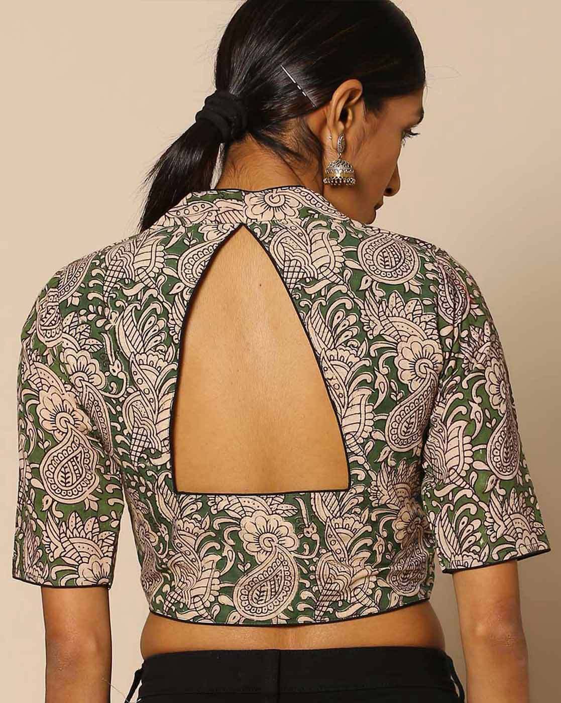simple blouse back neck designs