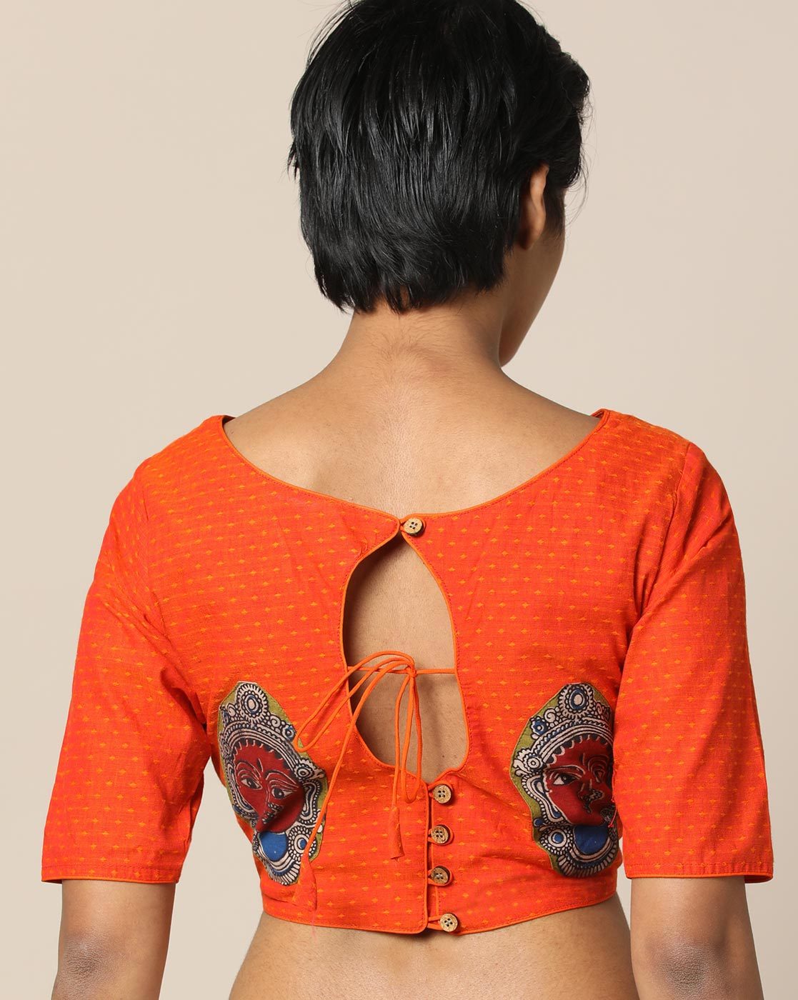 Patch Work Simple Silk Saree Blouse Back Neck Designs