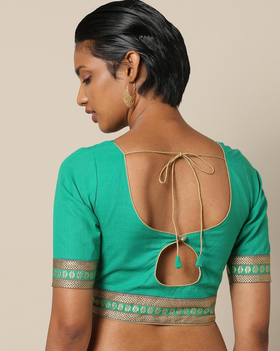 simple blouse back neck designs