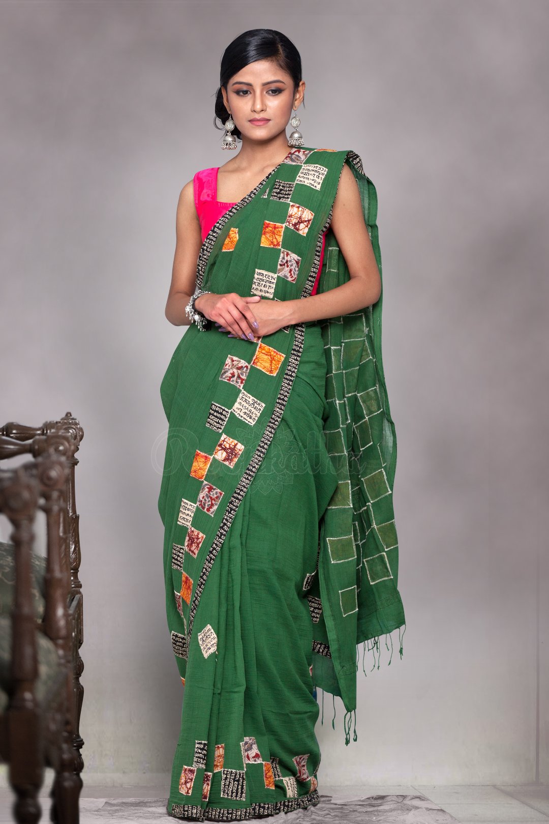 patch work saree designs