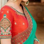 contrasting-blouse-colors-with-green-sarees (11)