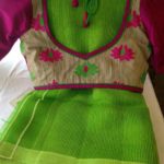 contrasting-blouse-colors-with-green-sarees (14)