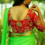 contrasting-blouse-colors-with-green-sarees (7)