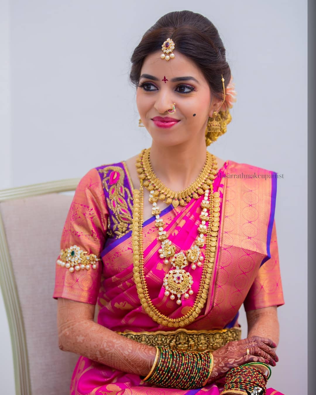 pink wedding sarees