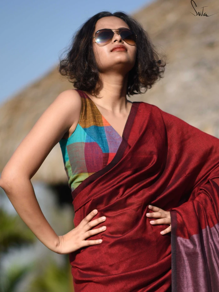blouse-designs-for-plain-cotton-sarees (4)