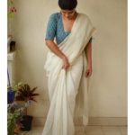 White-Saree-and-contrast-blouse(13)